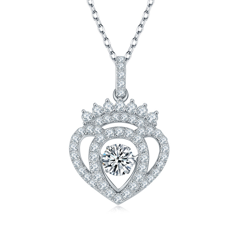 Luxury Necklace Set With Top-quality Moissanite, S925 Silver Electroplated With Platinum