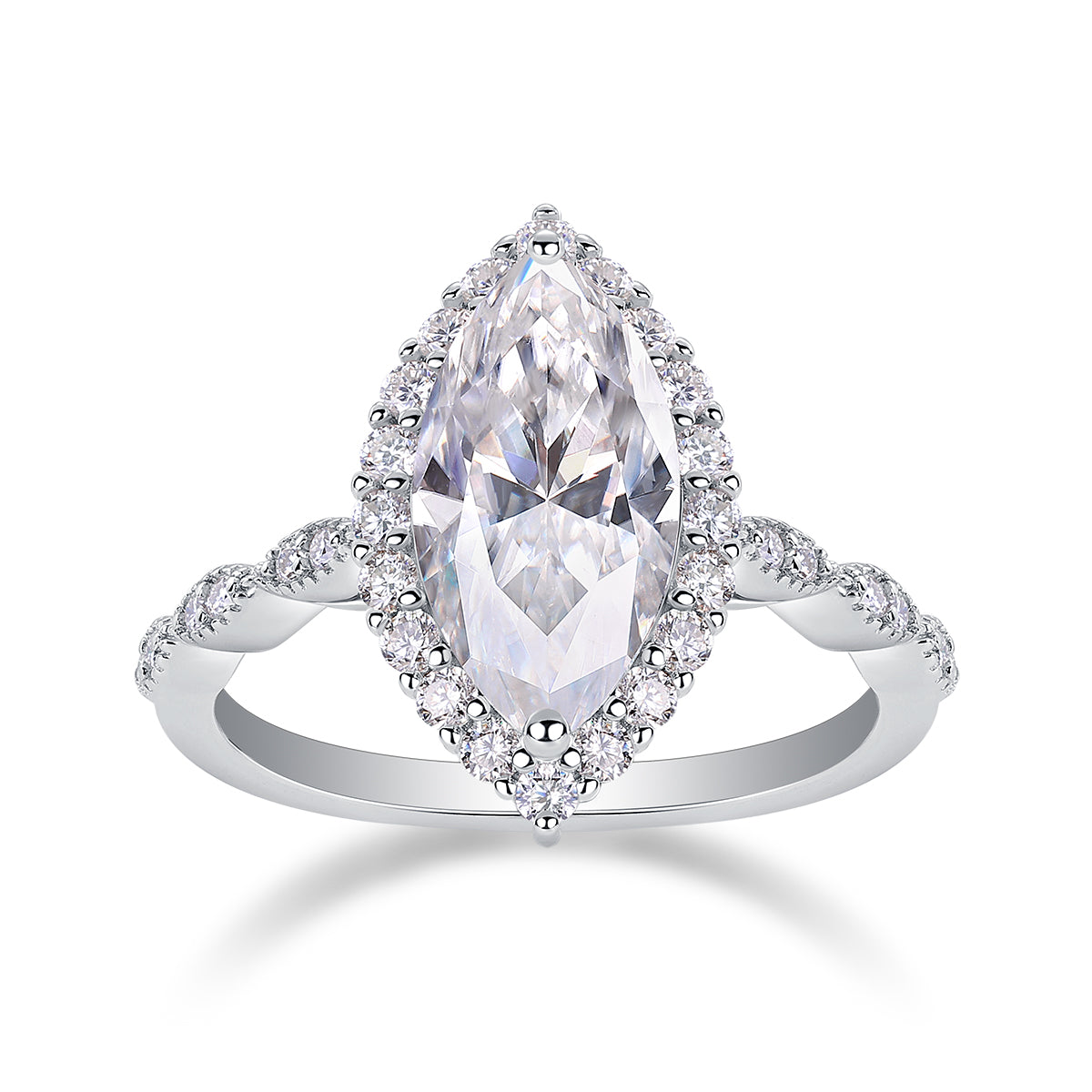Heartbeat Mirror - Luxury Silver Ring Set With Top-quality Moissanite D Color VVS,  S925 Silver And Platinum-plated