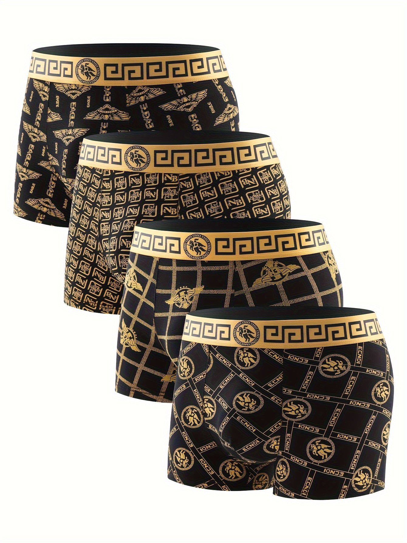 4-Pack Men’s Stylish Printed Boxer Shorts – Soft, Breathable Comfort for Sports & Casual Wear