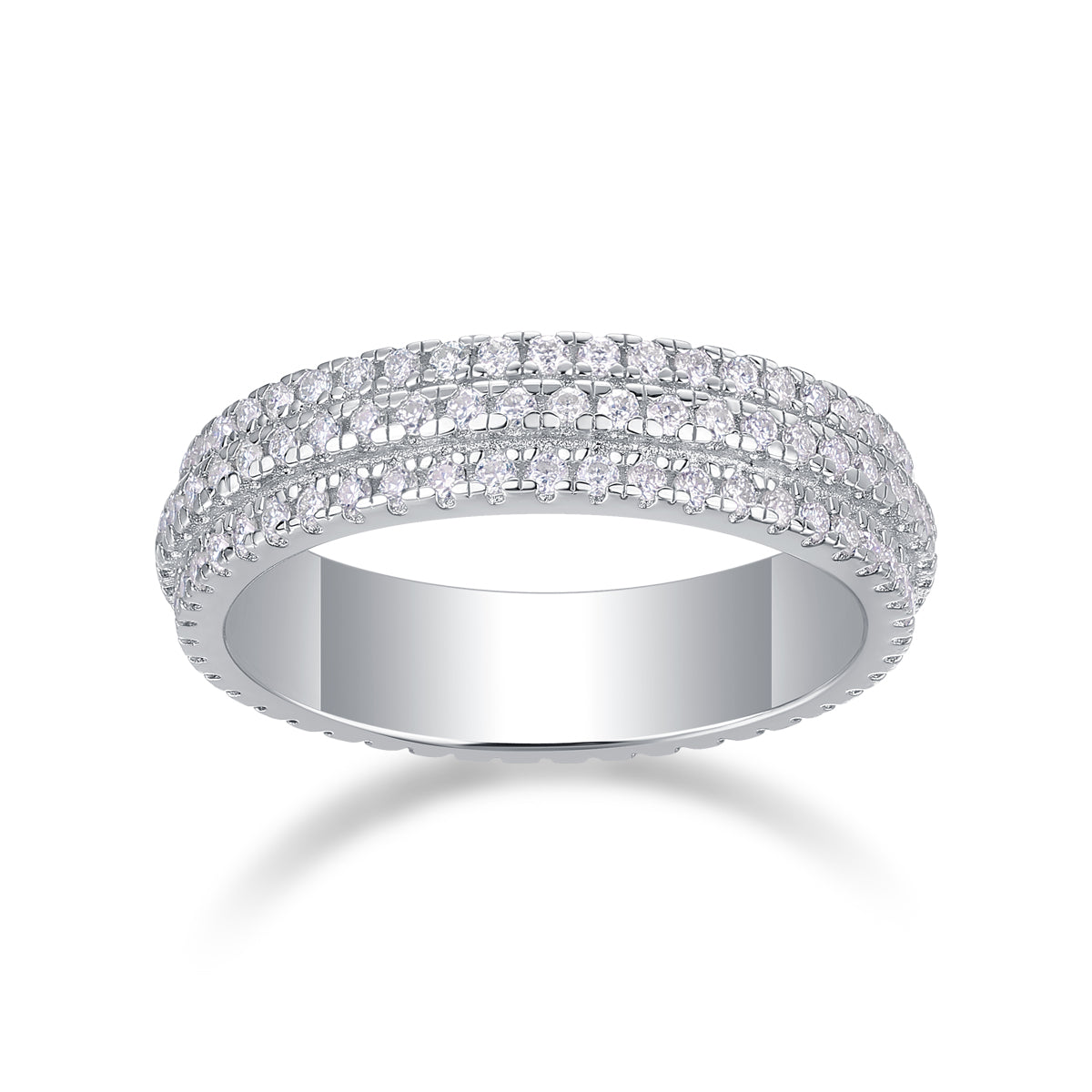 Gentle Melody - Luxury Silver  Ring Set With Top-quality Moissanite S925 Silver And Platinum-plated Diamond