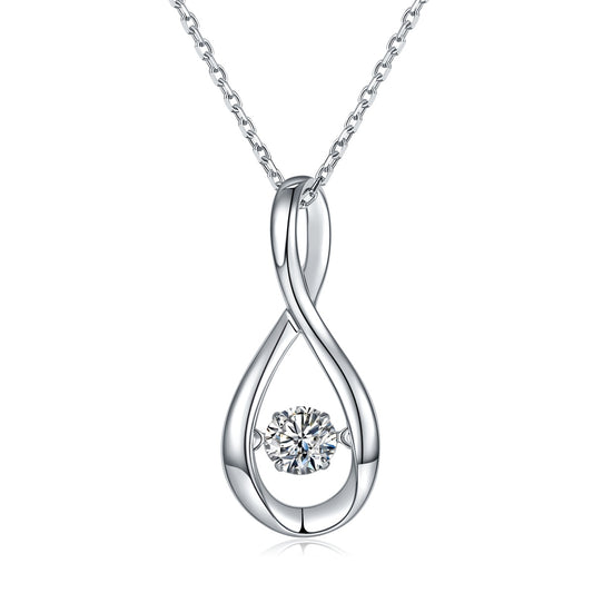 Luxury Silver Necklace Set With Top-quality Moissanite D Color VVS,  S925 Silver Electroplated With Platinum