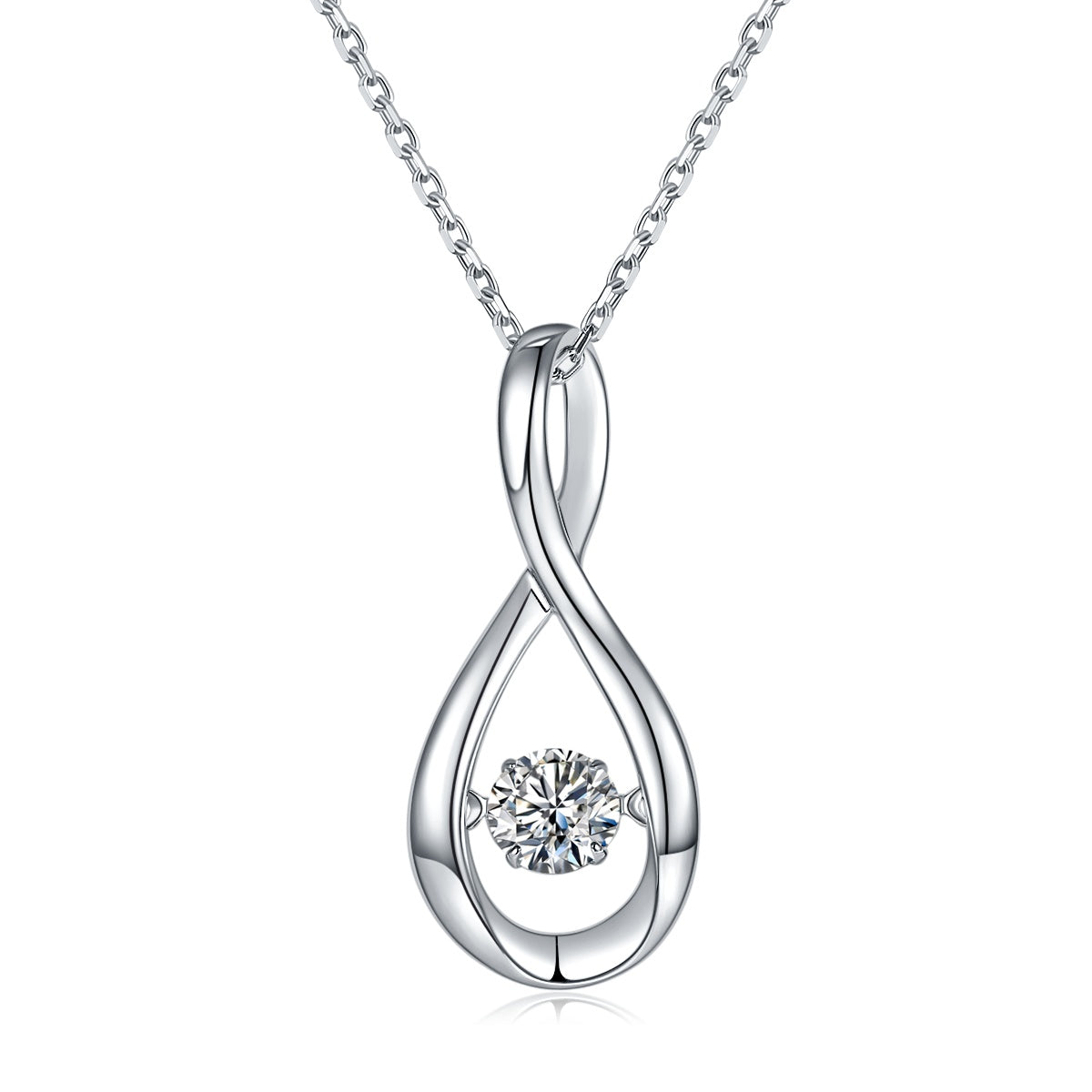 Luxury Silver Necklace Set With Top-quality Moissanite D Color VVS,  S925 Silver Electroplated With Platinum