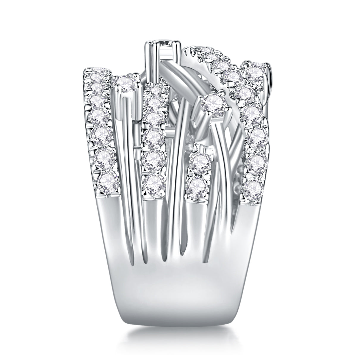Starry Sky Boat - Luxury Silver Ring Set With Top-quality Moissanite,  S925 Silver And Platinum-plated Diamond  Ring