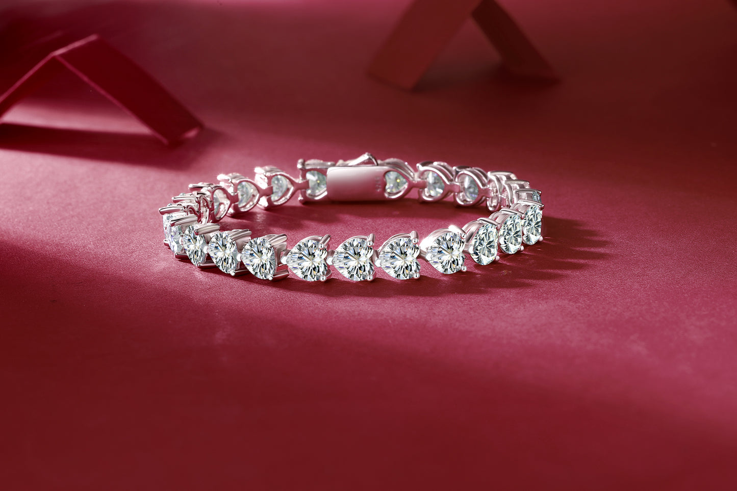 Love Daily -Luxury Silver Bracelet Set With Top-quality 1 Carat Moissanite D Color VVS1 , S925 Silver-plated Platinum