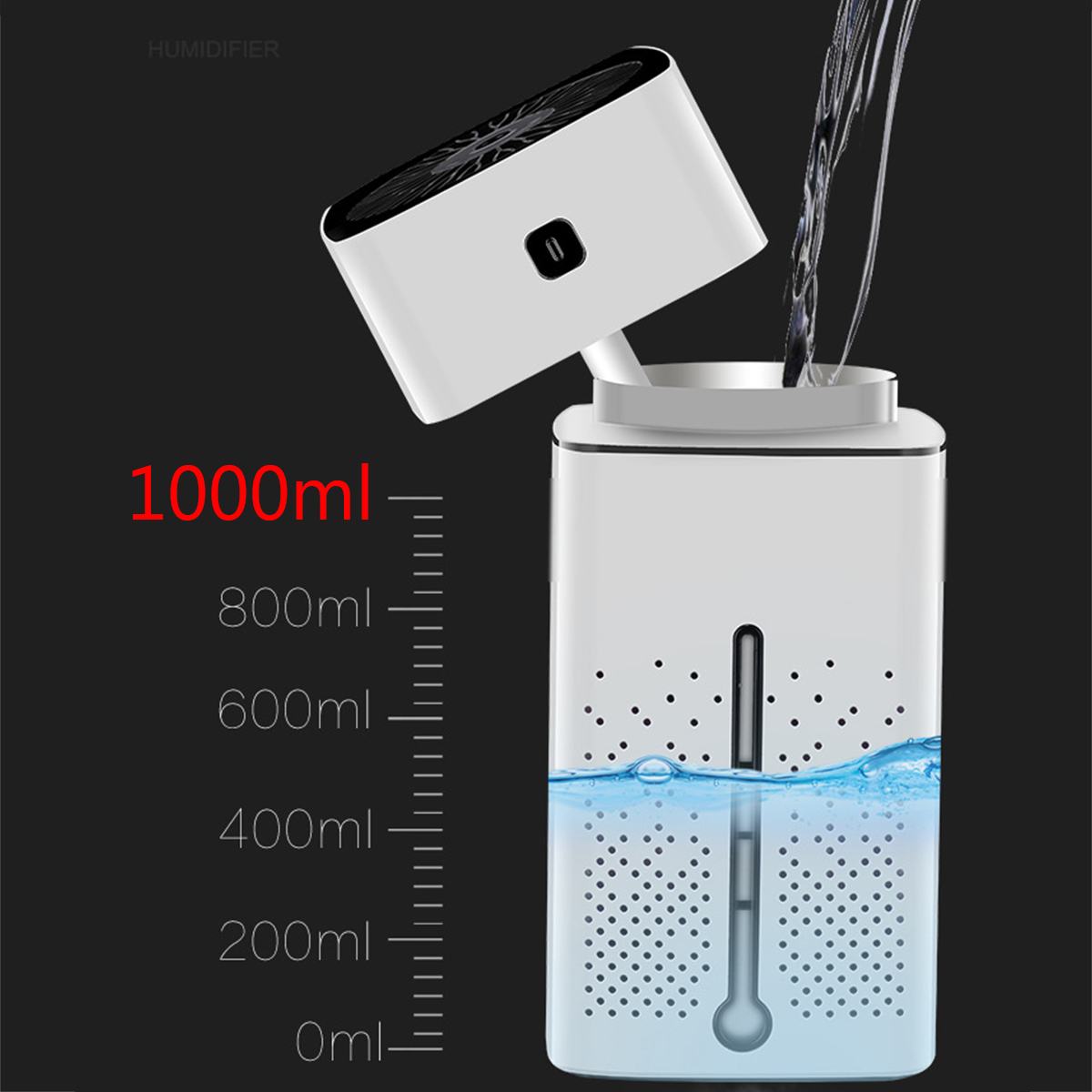 Air Purifier Humidifier for Home – 1000ml Tank, 7 LED Colors, Improves Air Quality