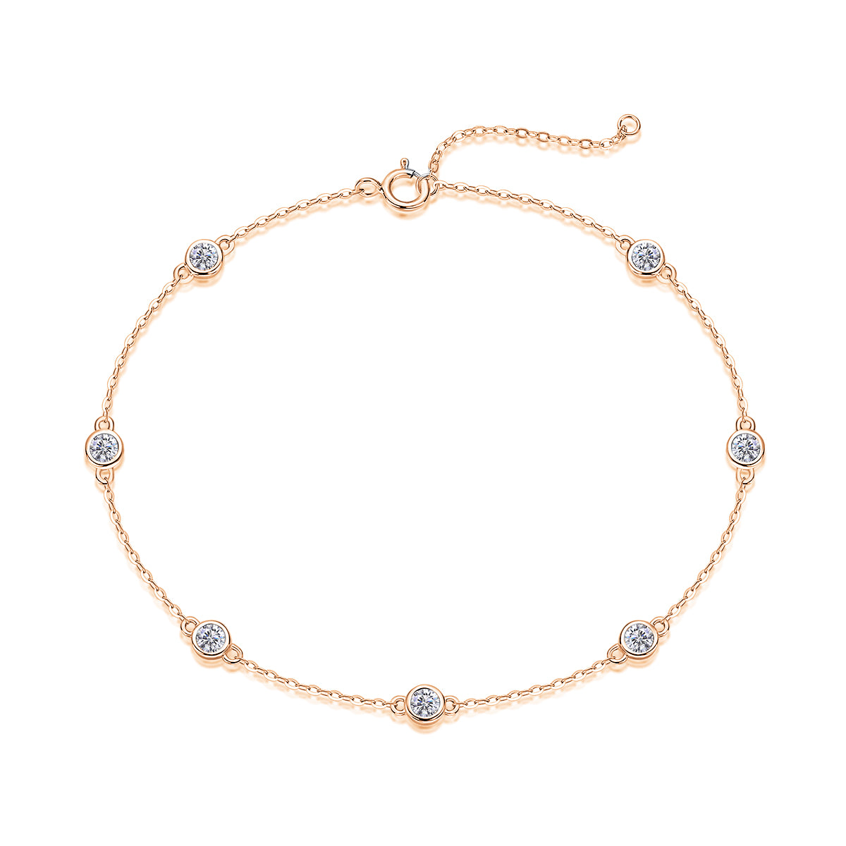 Dynamic Bubble Moissanite Bracelet: Light Luxury S925 Silver Electroplated Platinum Bezel-Set Station Bracelet