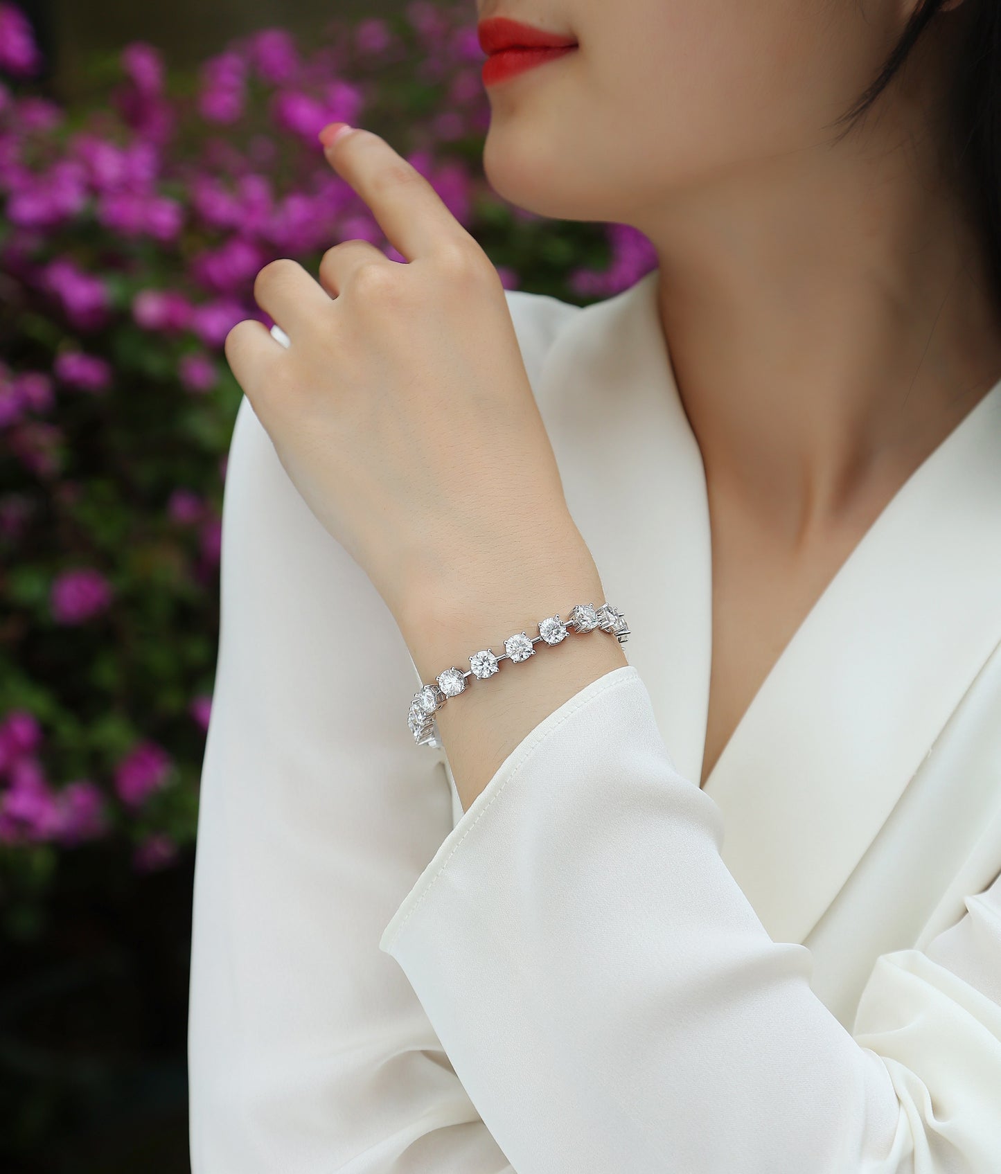 Luxury Moissanite Tennis Bracelet – Top-Quality D VVS1 Stones, S925 Sterling Silver, Platinum Plated