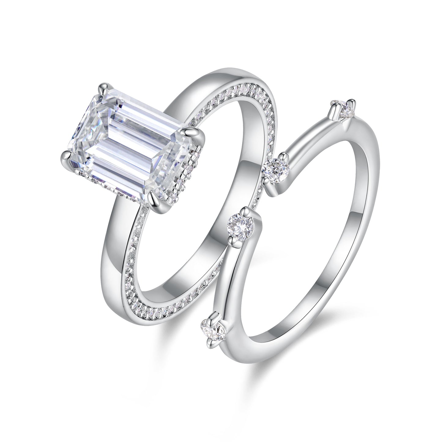 Star Eye Ring - Luxury Silver Ring Set With Top-quality Octagonal Moissanite , S925 Silver And Platinum-plated Diamond Ring