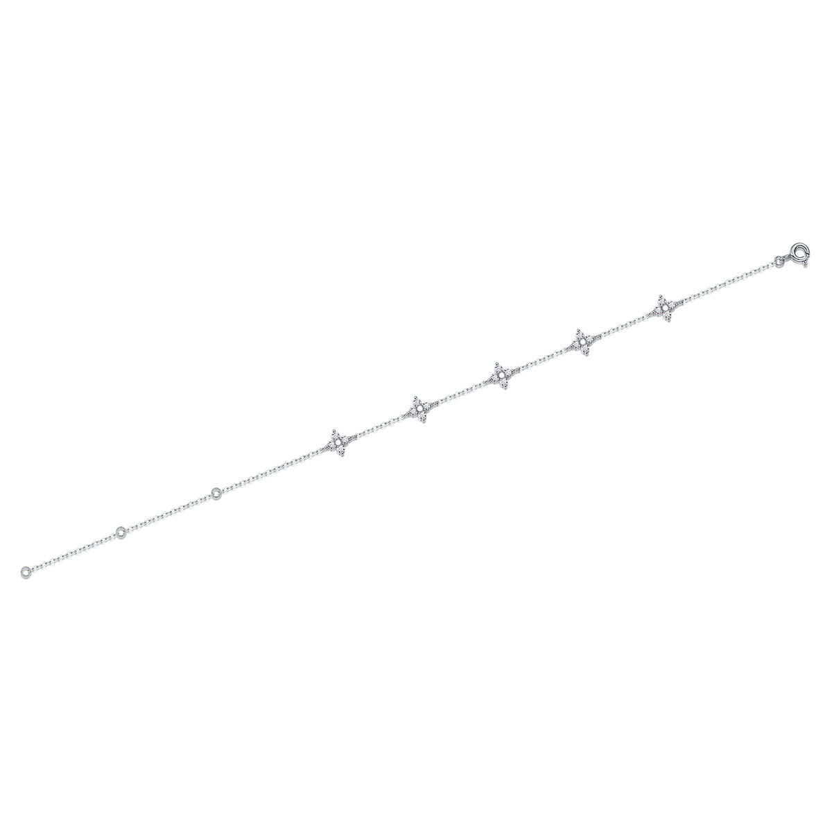 Luxury Silver Bracelet Set With Top-quality Moissanite, S925 Silver Electroplated With Platinum