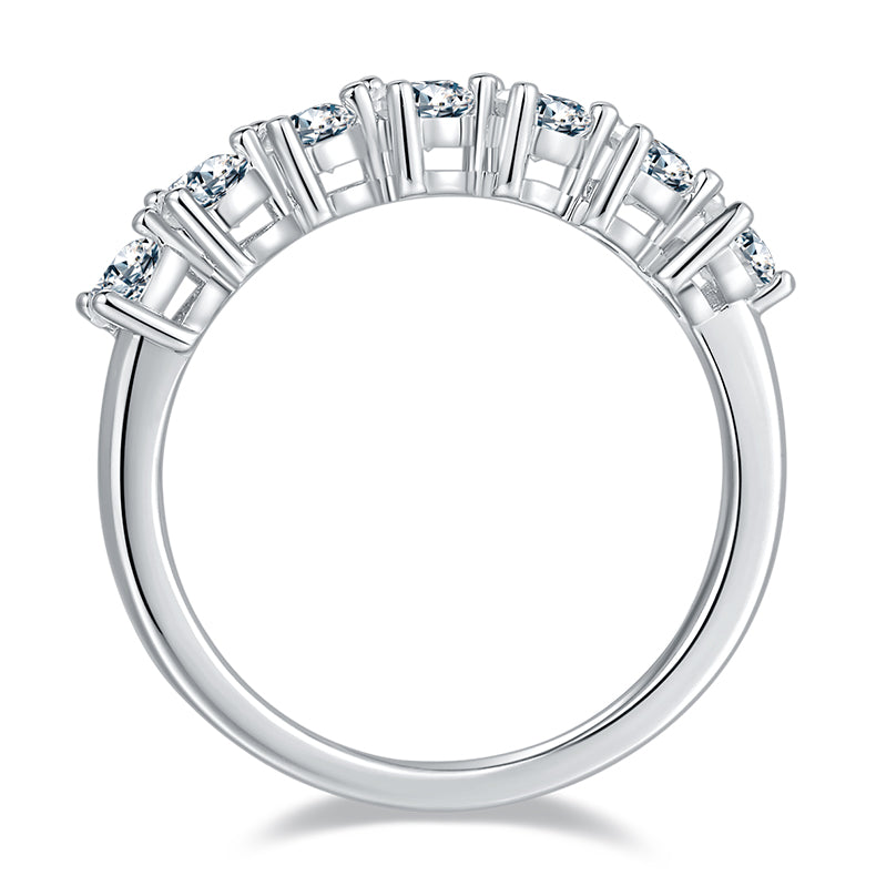 Luxury Silver Ring Set With Top-quality Moissanite, S925 Silver Plated With Platinum