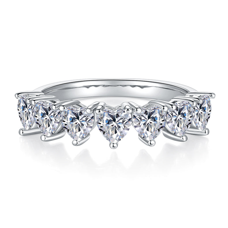 Luxury Silver Ring Set With Top-quality Moissanite, S925 Silver Plated With Platinum