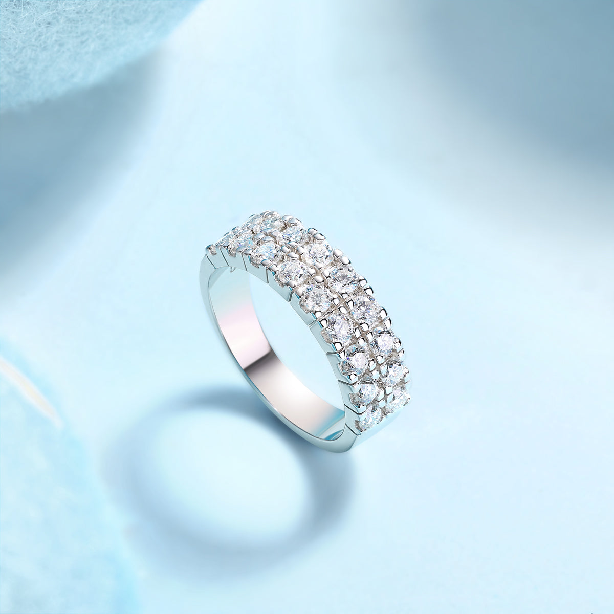 Starry Sky - Luxury Silver Ring Set With Top-quality Moissanite S925 Silver And Platinum-plated