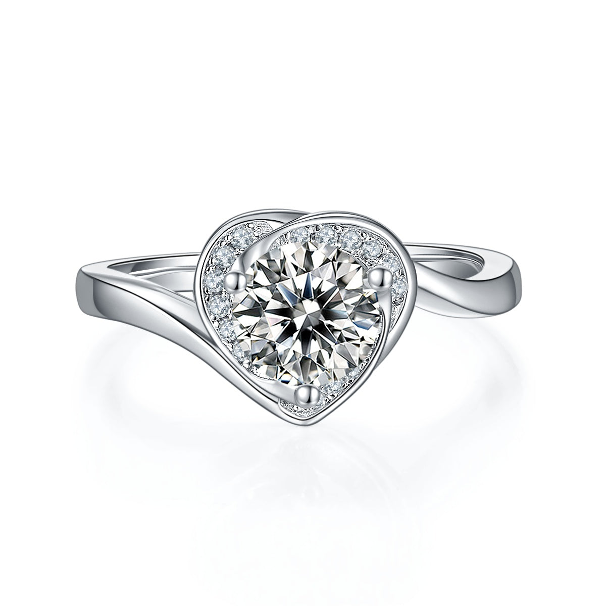 1-carat Luxury Silver Ring Set With Top-quality Moissanite D Color VVS , S925 Silver Plated Platinum