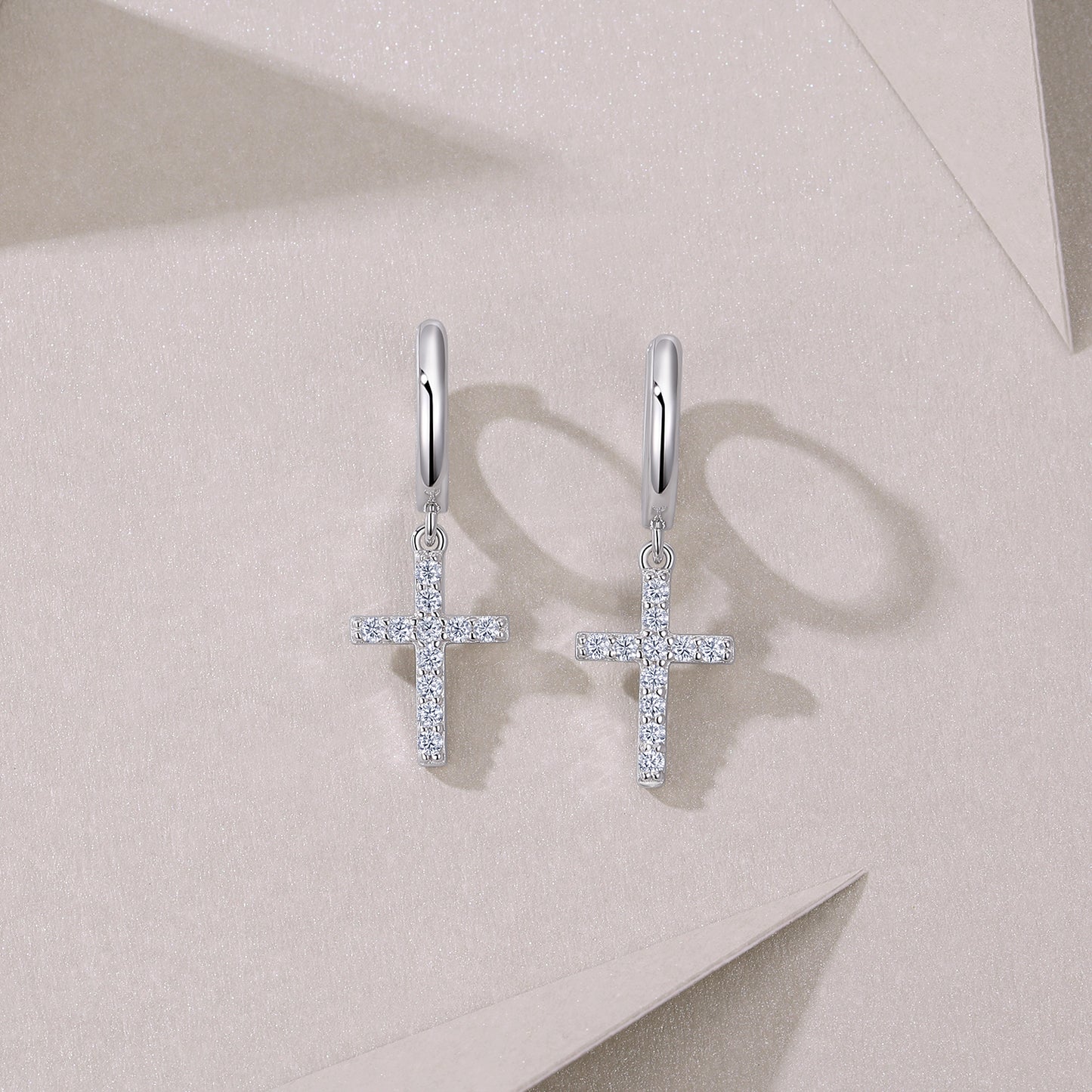 Luxury Silver Earrings Set With Top-quality Moissanite, S925 Silver Plated Platinum