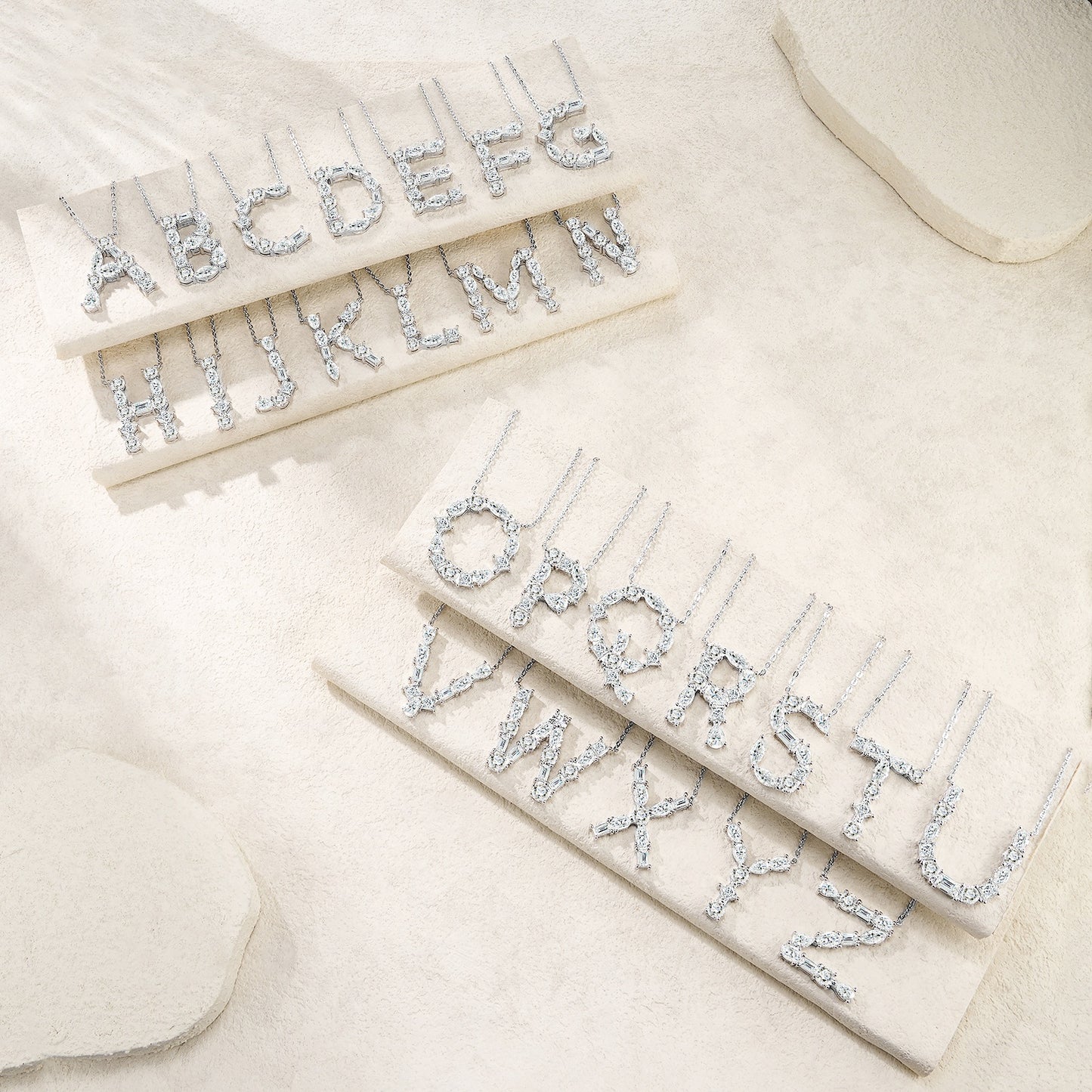 26-Letter - I- Luxury Silver Necklace Featuring Top-quality Moissanite D Color VVS,  Made Of S925 Silver Electroplated With Platinum.