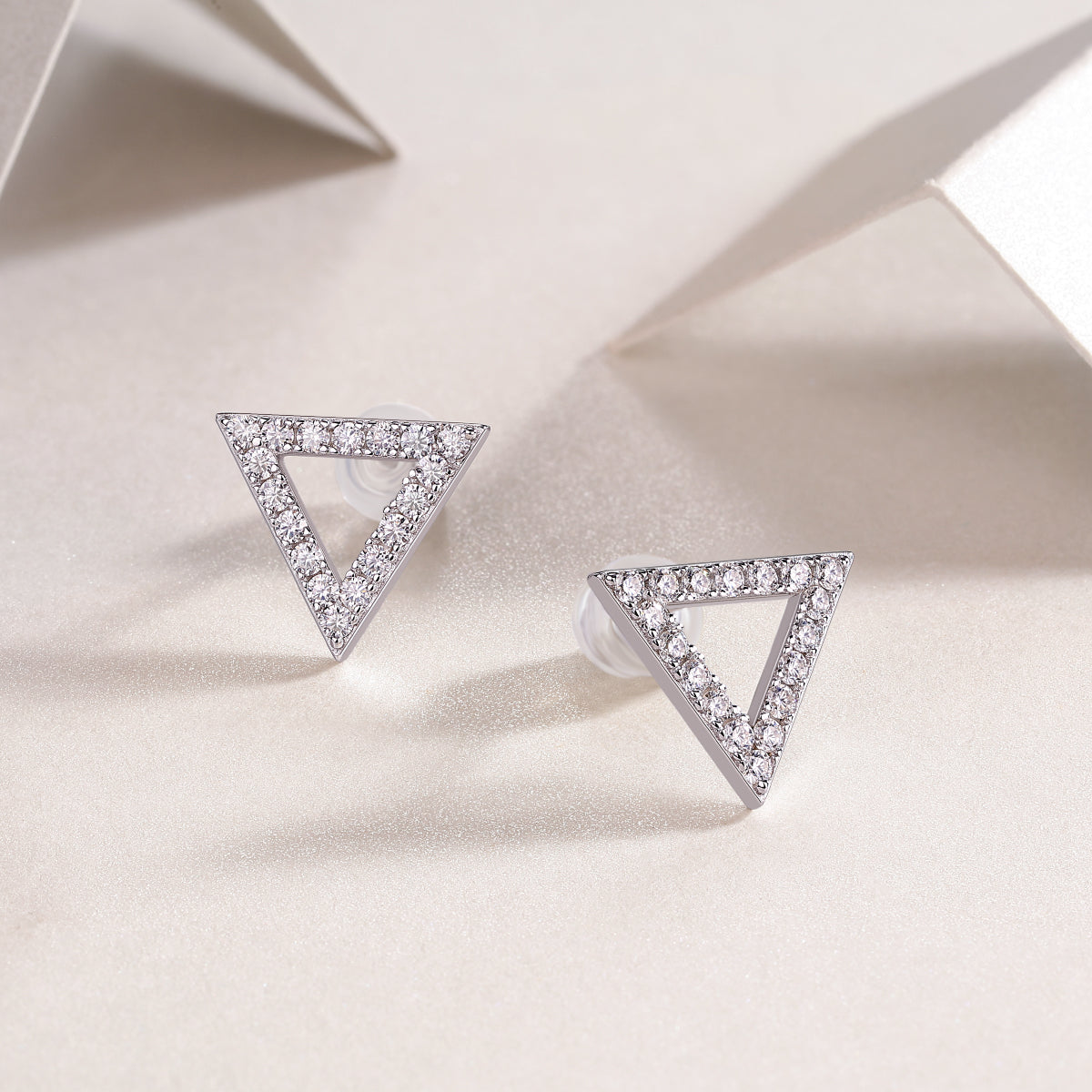 One-of-a-kind - Set With Top-quality Moissanite Luxury Silver Stud Earrings S925 Silver-plated Platinum