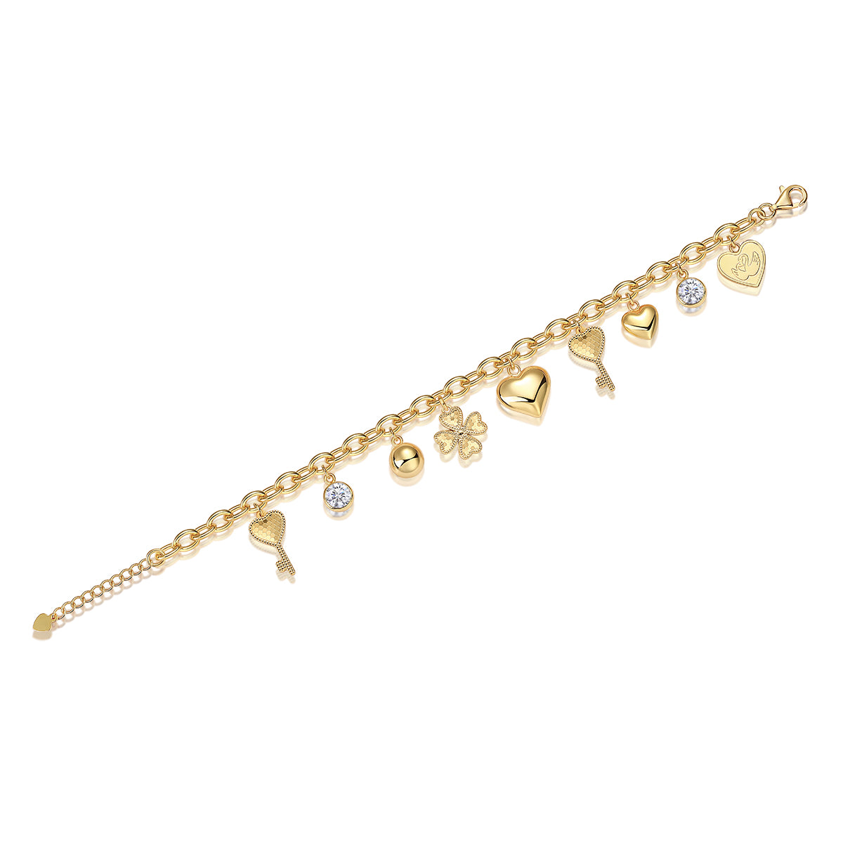1-carat Luxury And Fashionable Light Luxury Trend Jewelry Silver Bracelet Set With Top-quality Moissanite, S925 Silver Electroplated With Gold