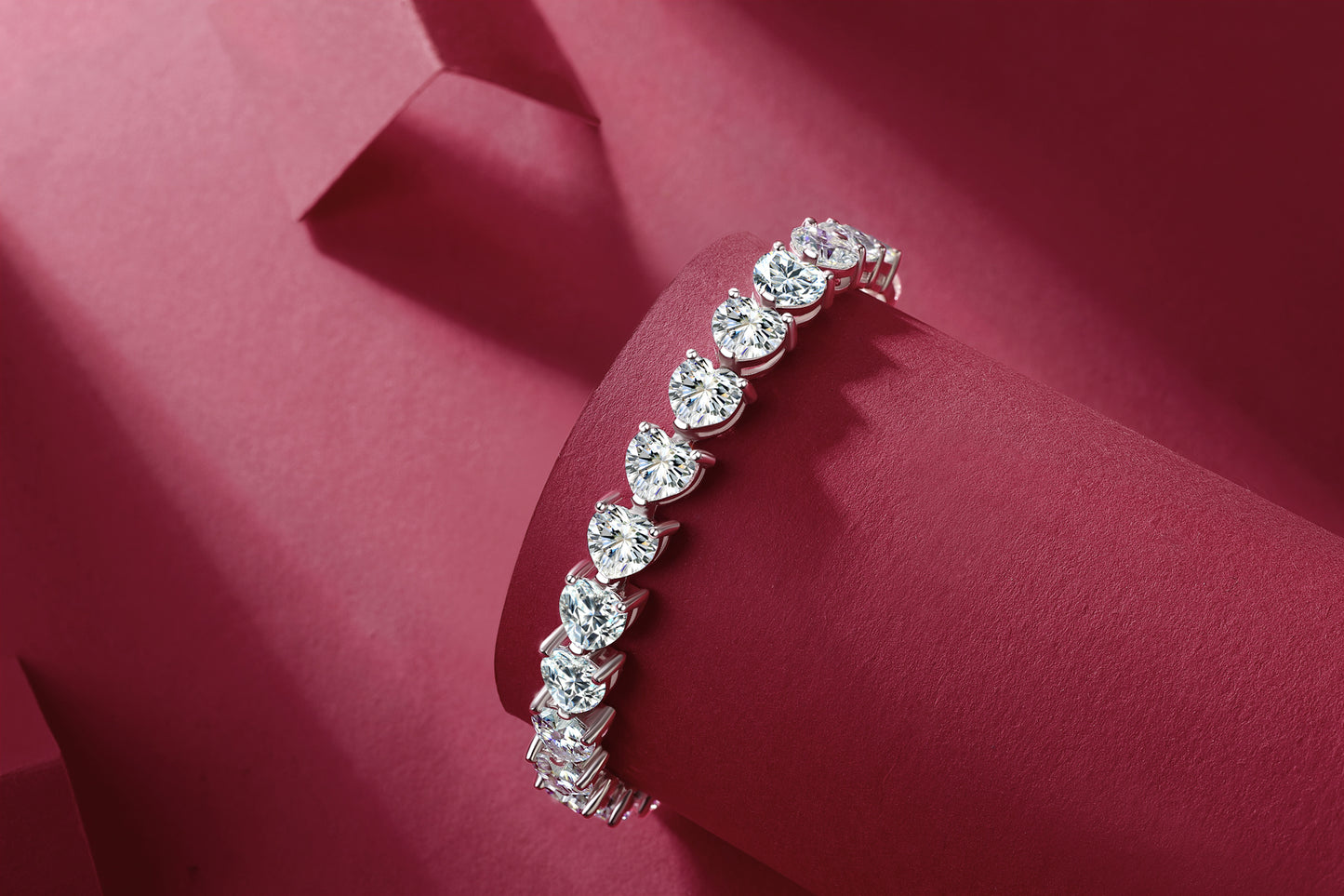 Love Daily -Luxury Silver Bracelet Set With Top-quality 1 Carat Moissanite D Color VVS1 , S925 Silver-plated Platinum