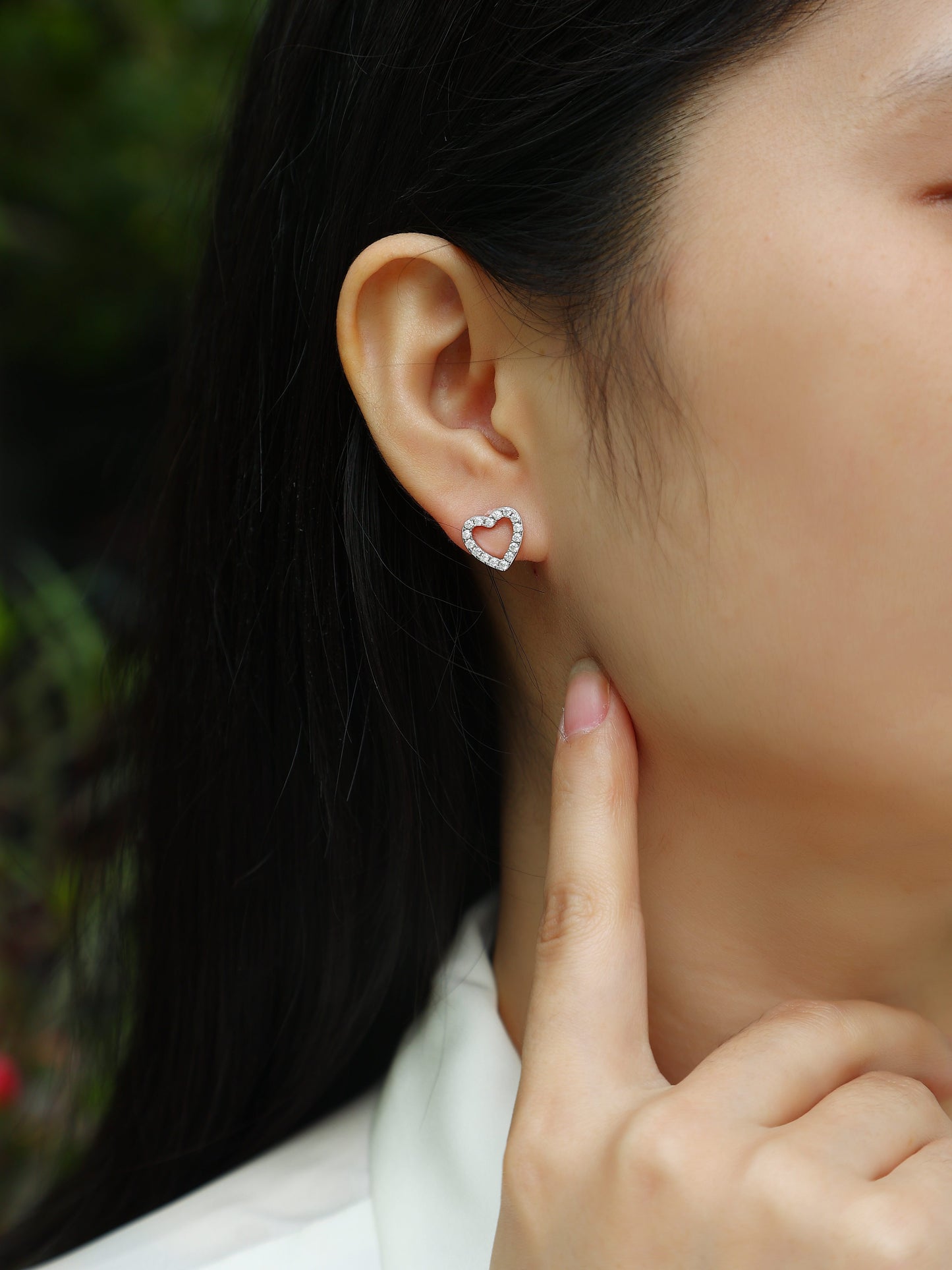 From The Heart - Premium Moissanite Luxury  Silver Stud Earrings S925 Silver Plated Platinum