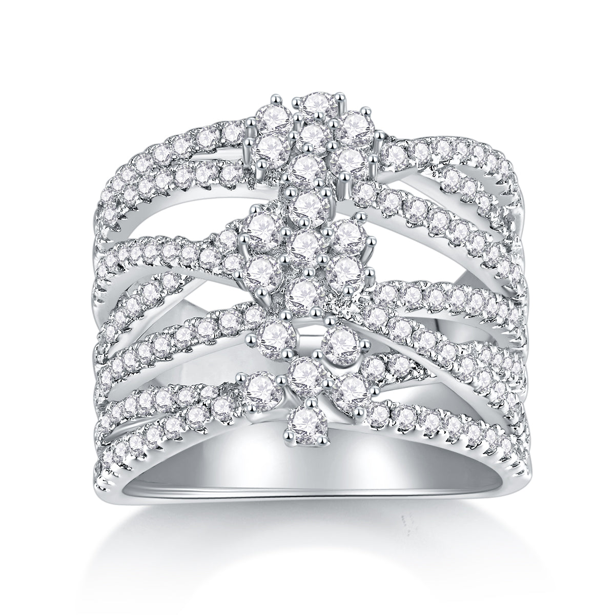 Winter Love Song - Luxury Silver Ring Set With Top-quality Moissanite S925 Silver And Platinum-plated Diamond