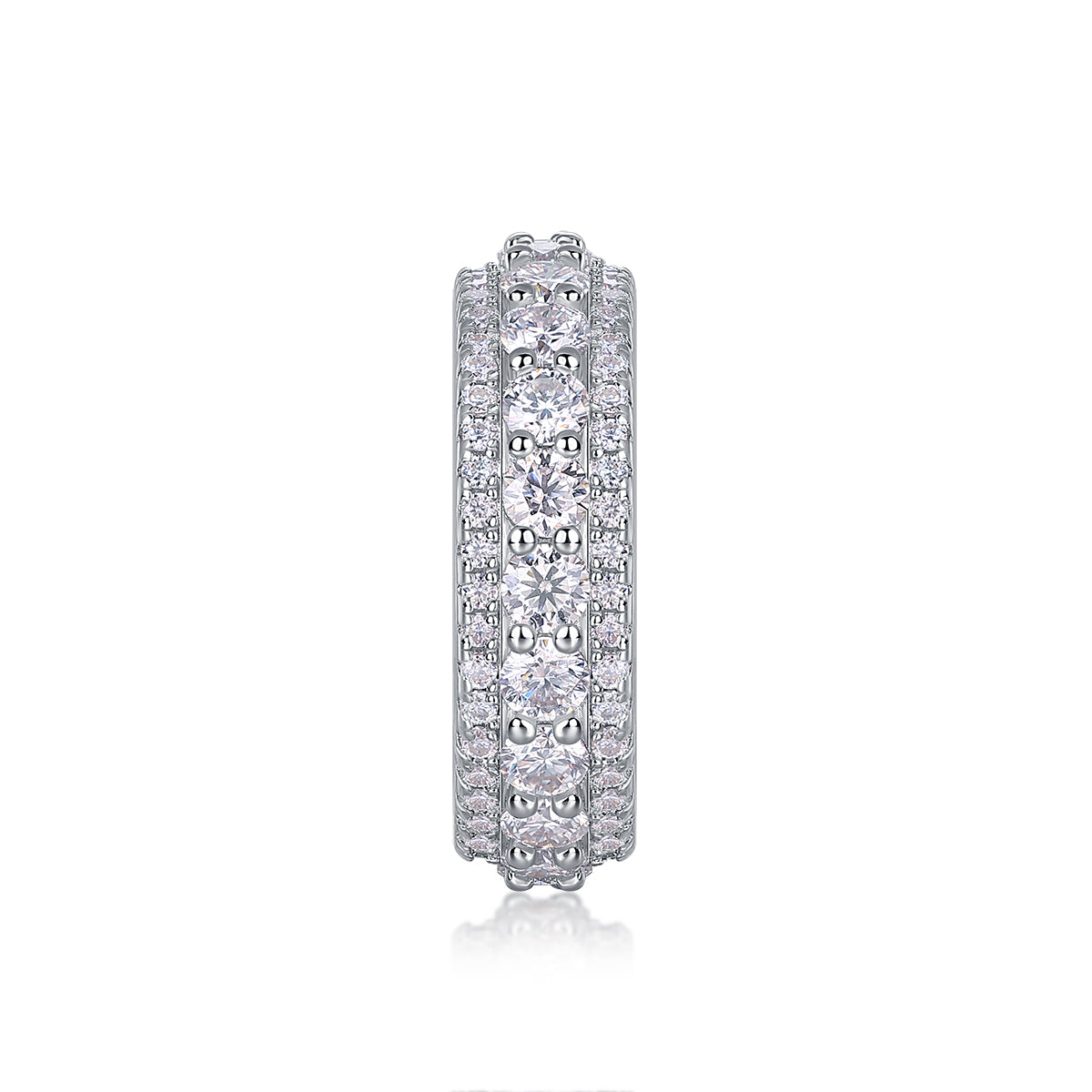 Luxury Double-Row Top-quality Moissanite D Color VVS1  Eternity Ring in Platinum-Plated S925 Silver