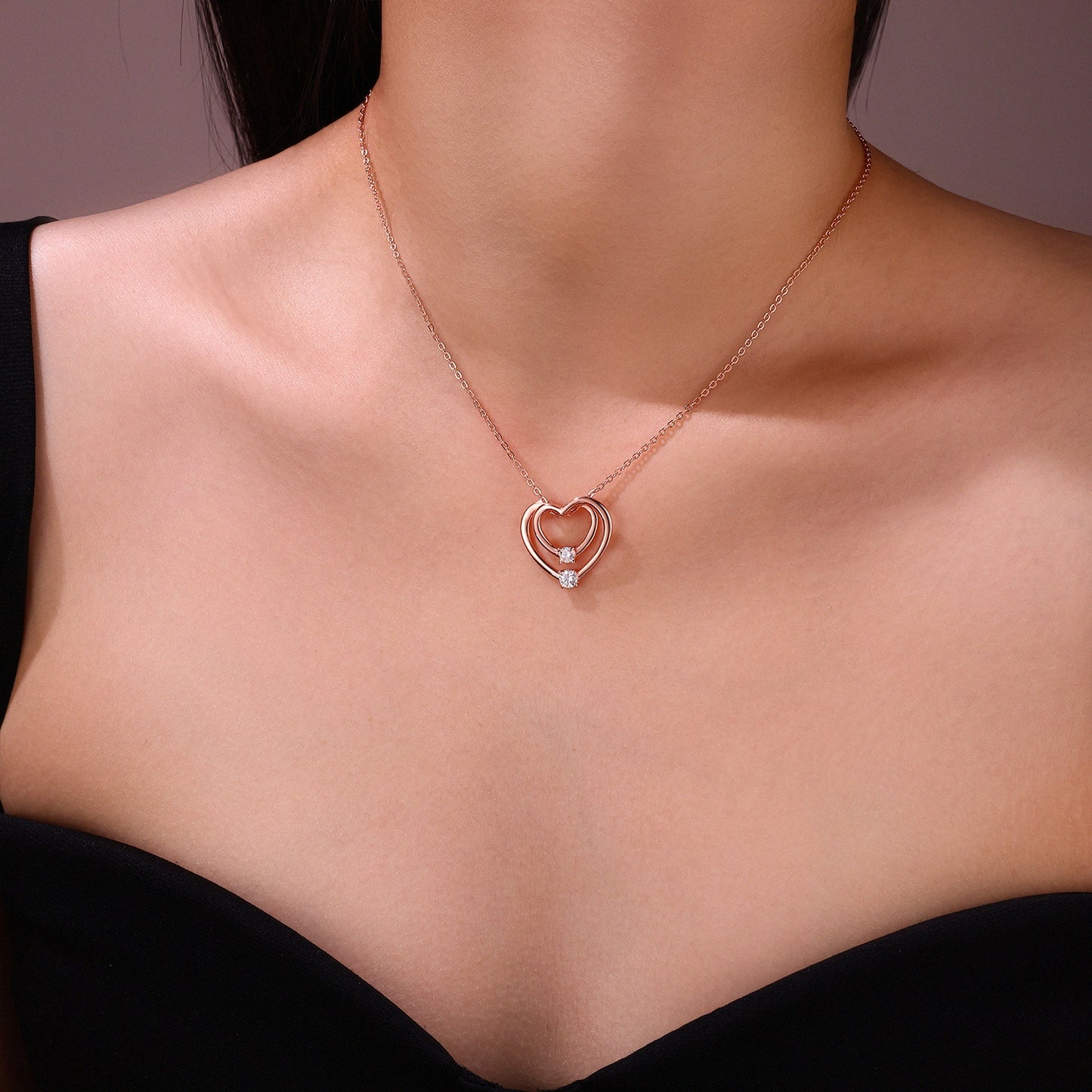 Luxury Silver Necklace Set With Top-quality Moissanite, S925 Silver Electroplated With Platinum