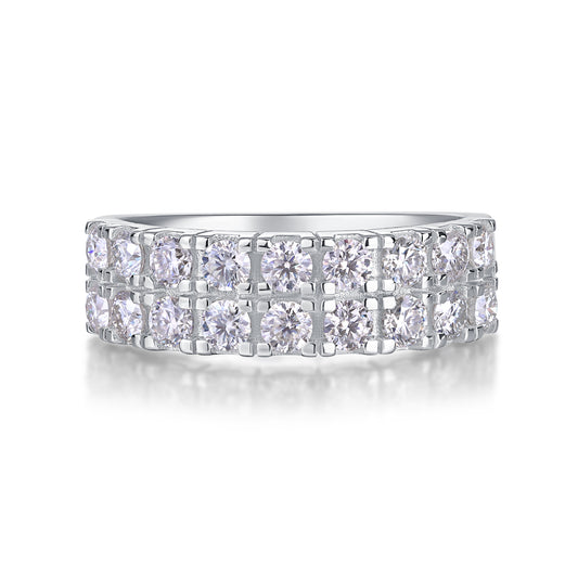 Starry Sky - Luxury Silver Ring Set With Top-quality Moissanite S925 Silver And Platinum-plated