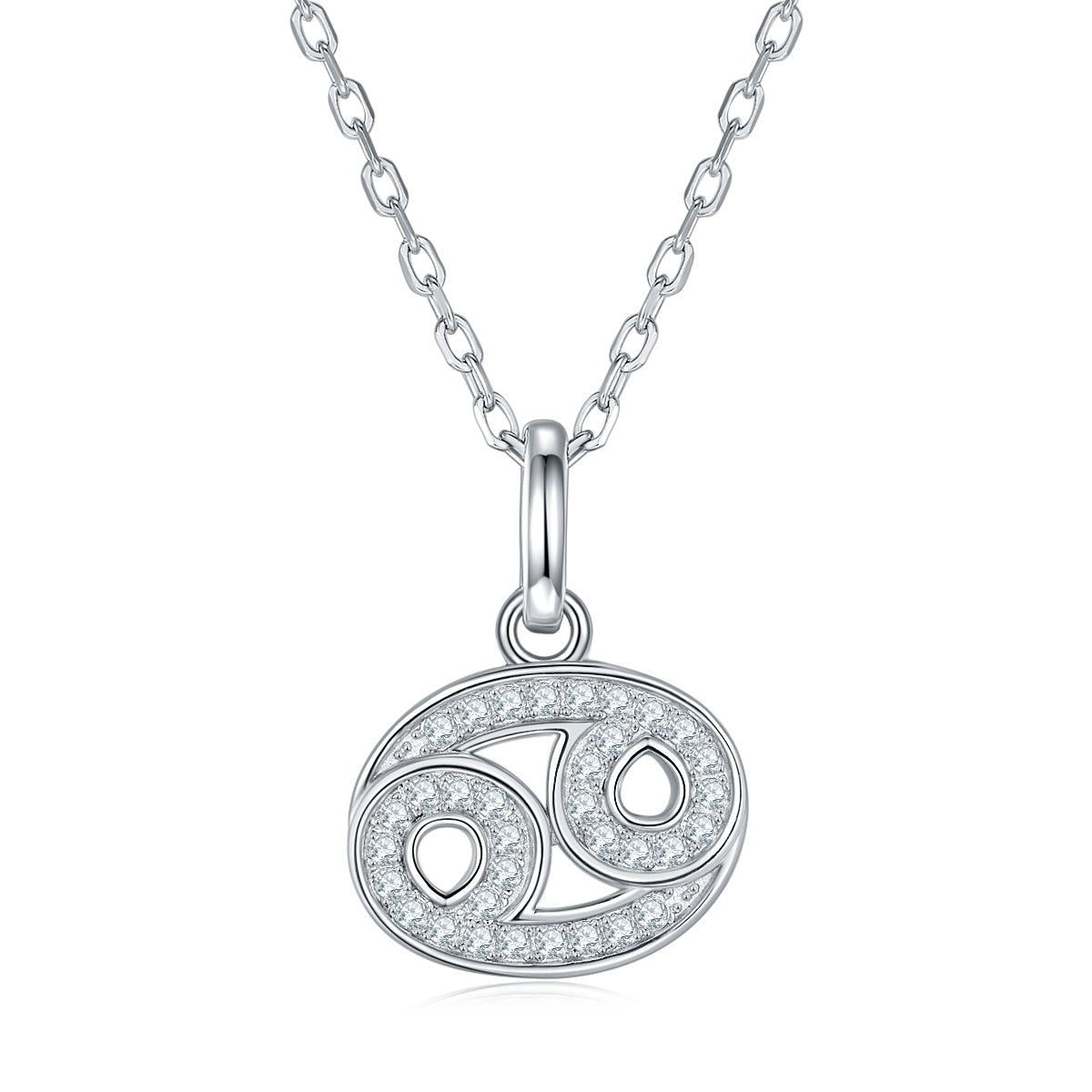 12 Zodiac Signs - Cancer, Luxury Necklace Pendant – S925 Silver-Plated Platinum Set With Top-quality Moissanite D Color VVS1