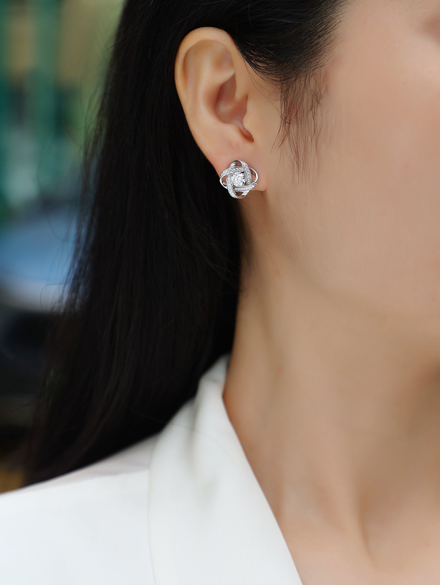 Top-Quality 0.5-Carat Moissanite Stud Earrings, S925 Sterling Silver & Platinum Plated