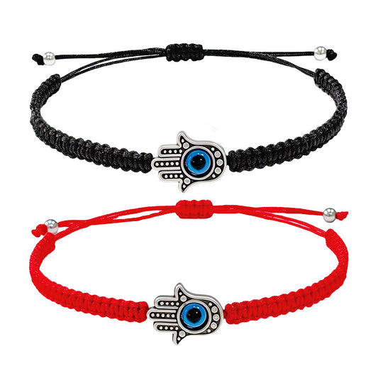 Hand-knitted Rope Lucky Red String Bead Bracelet