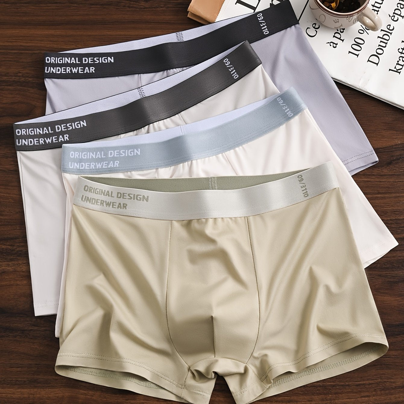 4 Pack Men's Original Design Boxer Briefs: High-Stretch, Breathable, & Sweat-Resistant