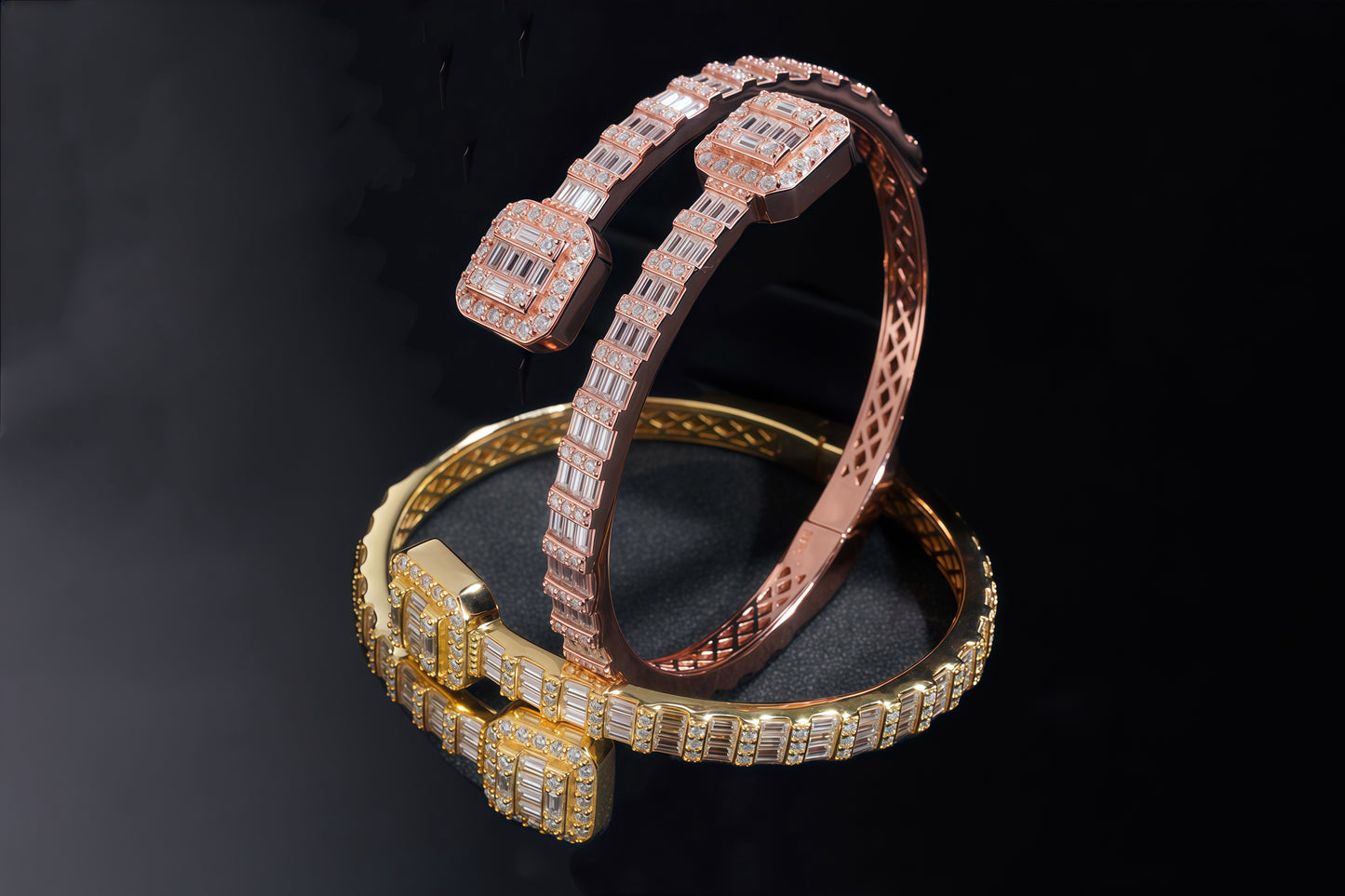 Luxury Square S925 Silver Bracelet   Set with Top-quality Moissanite D Color VVS1 Clarity