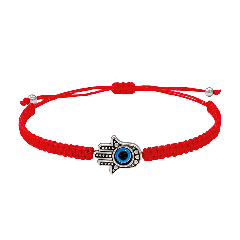 Hand-knitted Rope Lucky Red String Bead Bracelet