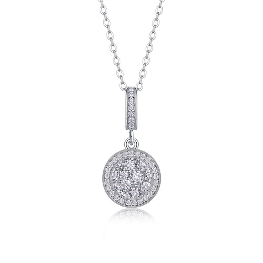 【Double Ring Combination】Luxury Moissanite Pendant Necklace – S925 Sterling Silver, Platinum-Plated