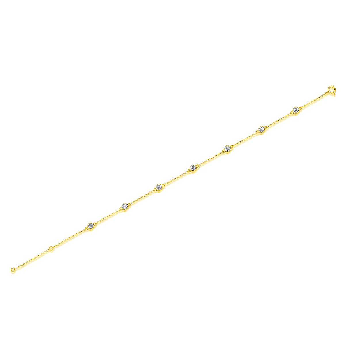 Dynamic Bubble Moissanite Bracelet: Light Luxury S925 Silver Electroplated Platinum Bezel-Set Station Bracelet
