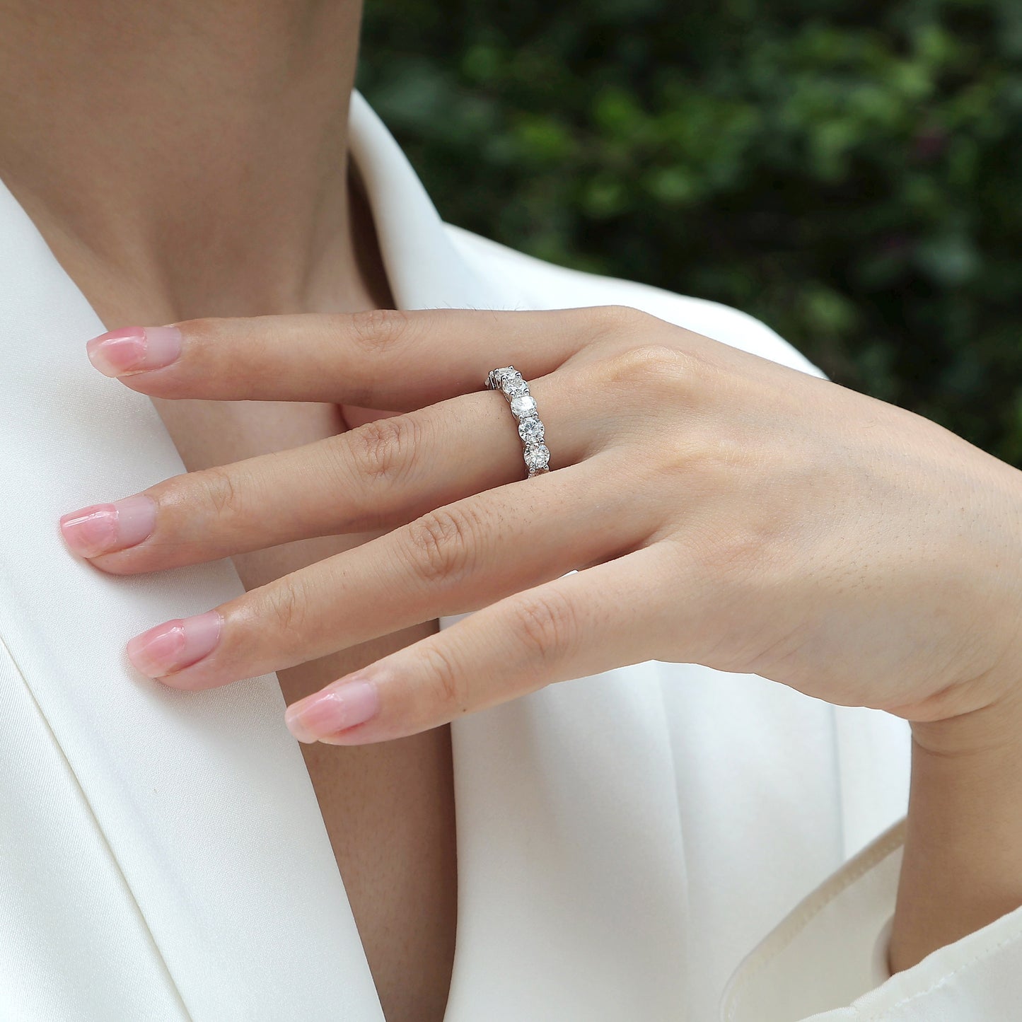 Starlight - Luxury Silver RIng Set With Top-quality Moissanite,  S925 Silver And Platinum-plated