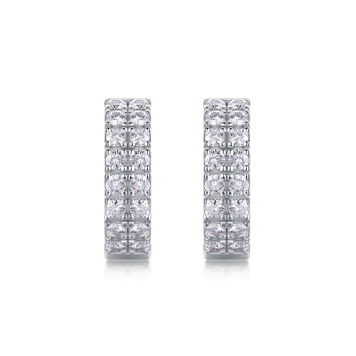 Dynamic - Top-quality Moissanite Luxury Silver Stud Earrings S925, Silver-plated Platinum