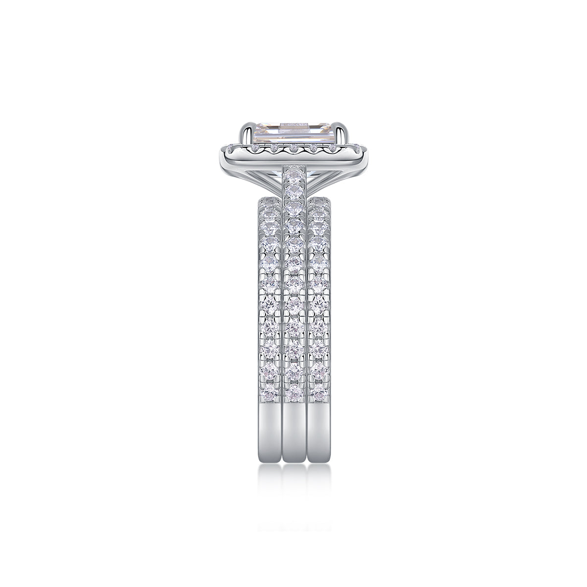 Luxury Platinum-plated S925 Silver Ring, Set With Top-quality Moissanite D Color VVS1
