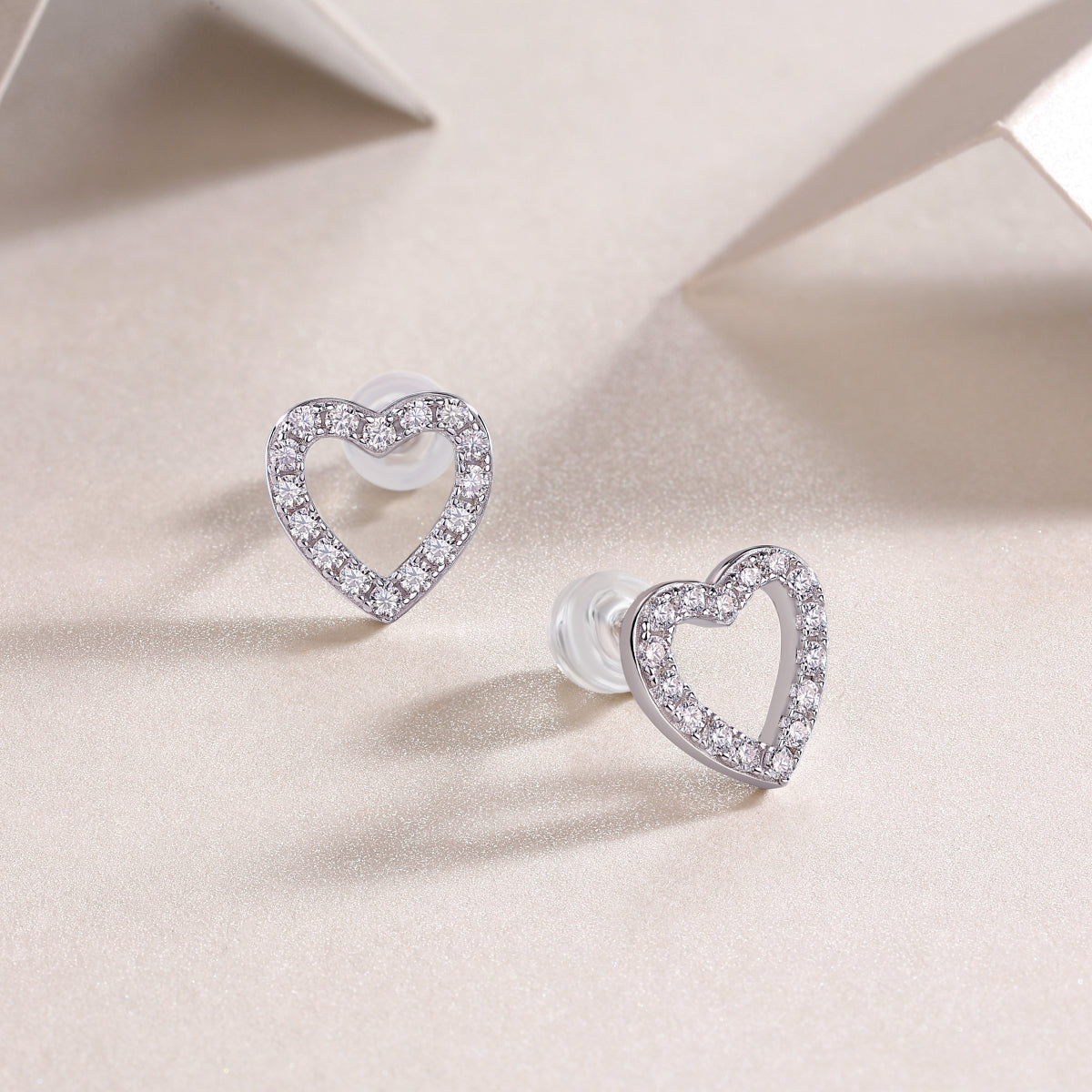 From The Heart - Premium Moissanite Luxury  Silver Stud Earrings S925 Silver Plated Platinum