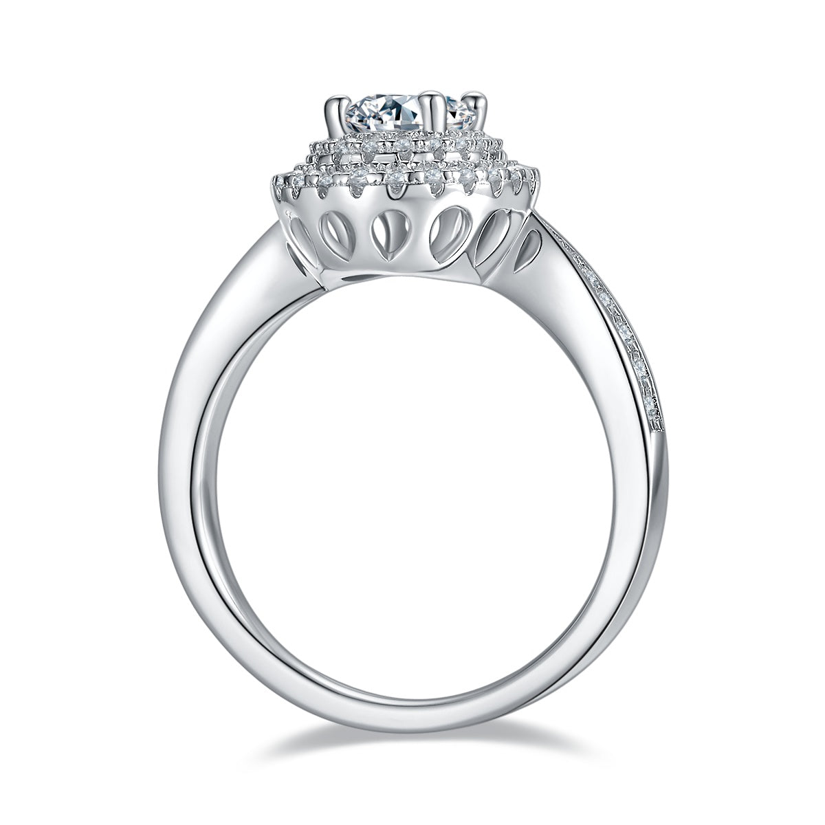 Egg-shaped Moissanite Set With Top-quality Moissanite D Color VVS , Luxury Silver Ring S925 Silver Plated With Platinum