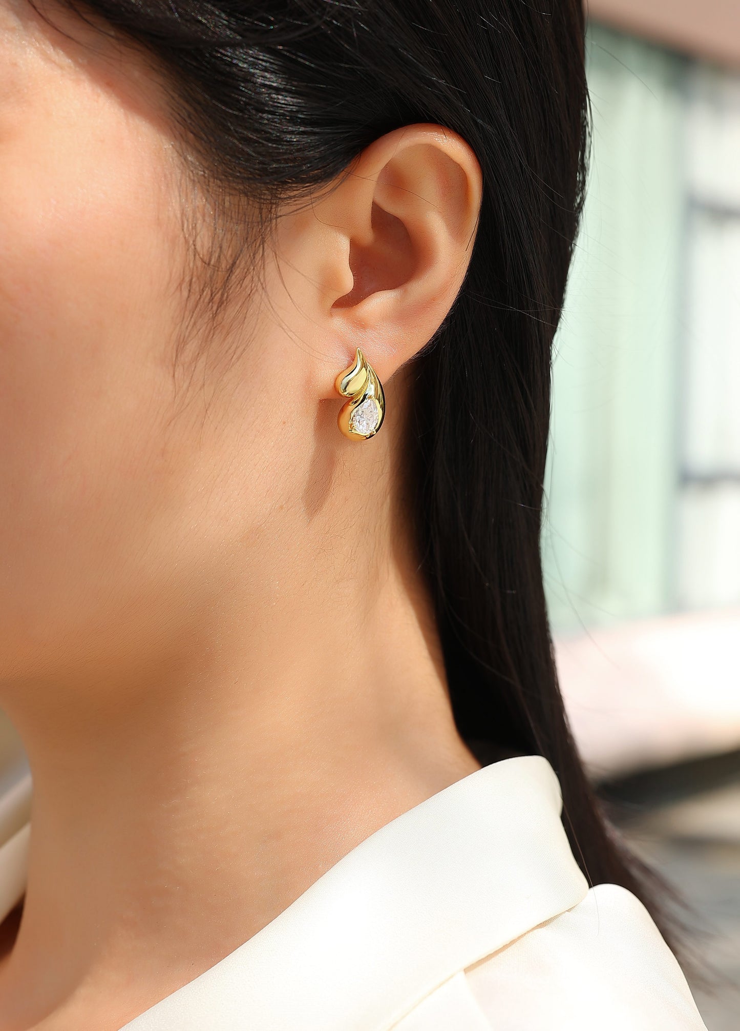 Water Drop - Premium Moissanite Luxury Silver Stud Earrings S925 Silver Electroplated Gold