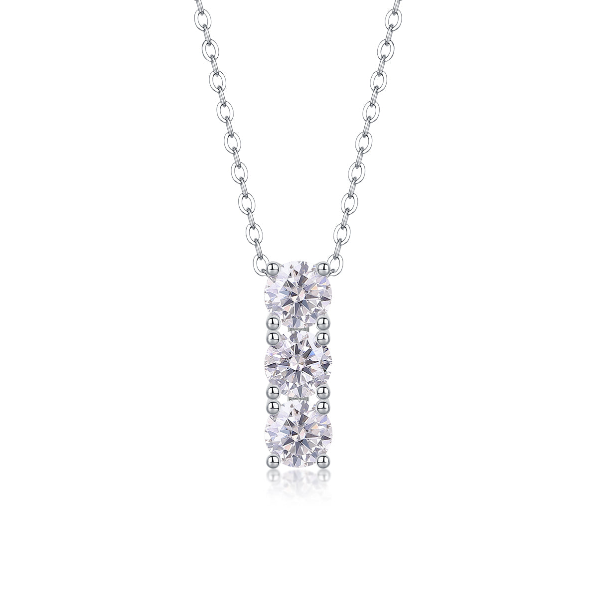 【One-Character Circle】 Moissanite Necklace – S925 Sterling Silver, Platinum-Plated Light Luxury