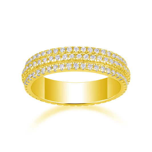 Gentle Melody - Luxury Silver  Ring Set With Top-quality Moissanite S925 Silver And Platinum-plated Diamond