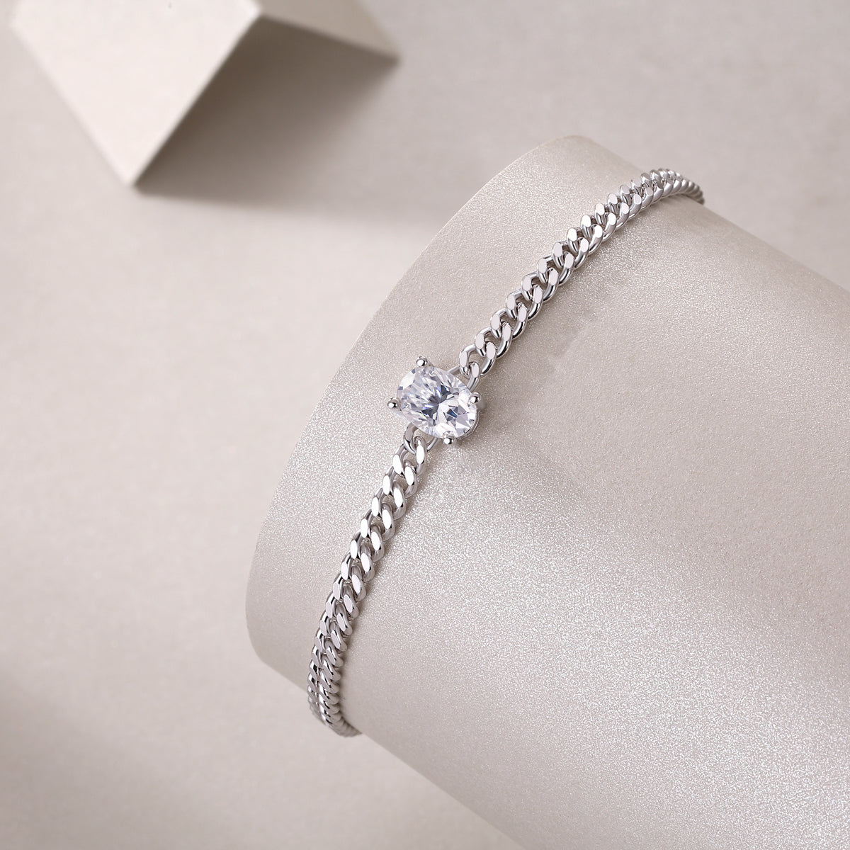 Breakthrough - Set With Top-quality Moissanite, Luxury Silver Bracelet S925 Silver-plated Platinum