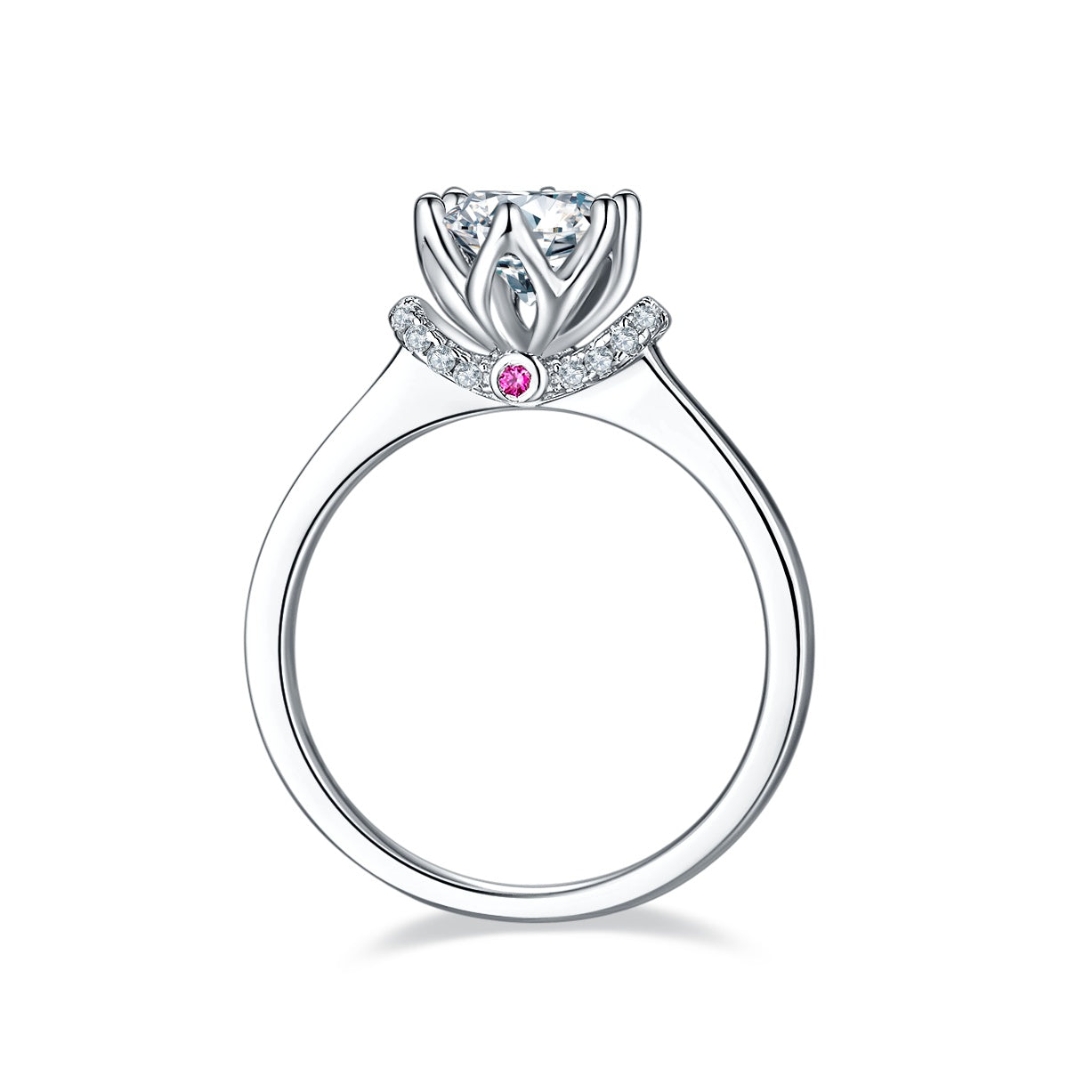 Luxury Silver Ring Set With Top-quality Moissanite D Color VVS , S925 Silver Plated With Platinum