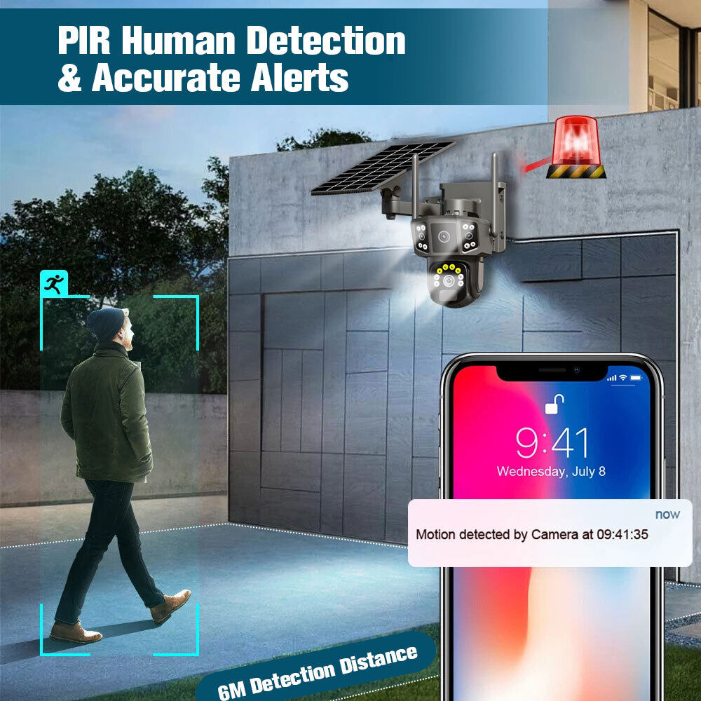 Outdoor Solar Security Camera Wifi Solar Battery CCTV Surveillance Wireless