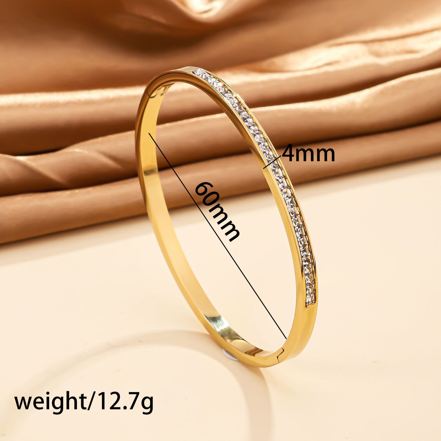 Elegant Diamond-Embellished Open Bangle Bracelet for Women
