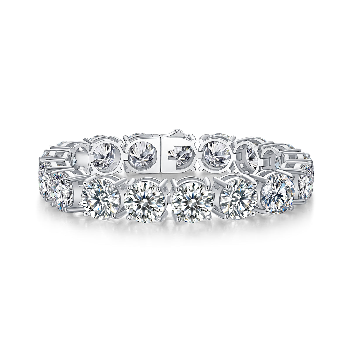 Half Summer Splendor - Luxury Silver Bracelet Set With Top-quality 5 Carats Moissanite D Color VVS, S925 Silver Plated Platinum.