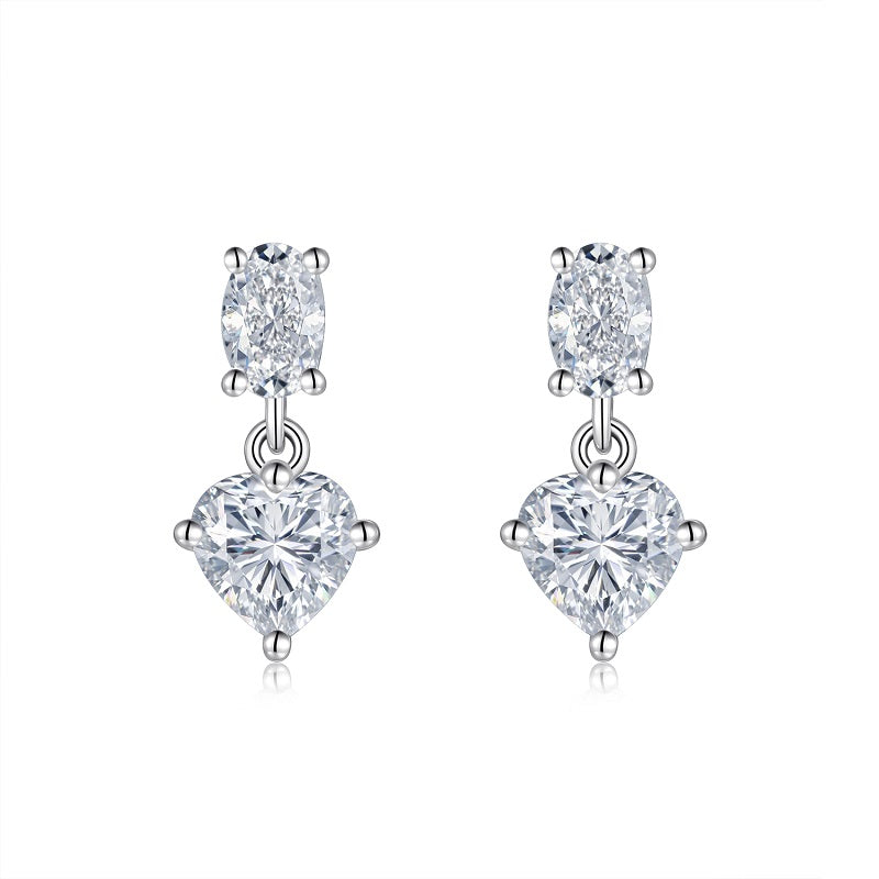 Top-quality Moissanite Luxury Silver Stud Earrings S925 Silver Plated Platinum