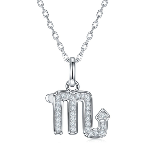 12 Zodiac Signs - Scorpio, Luxury Necklace Pendant – S925 Silver-Plated Platinum Set With Top-quality Moissanite D Color VVS1
